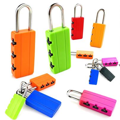 Mini Cartoon Colorful Combination Padlock, Small Lightweight Plastic Lock For Luggage Backpack Bag, Lovely Security Lock For Travel School Office Home Daily Use