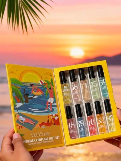 10pcs Brazilian Series Spray Gift Box, With 10 Styles In Total, Limited Edition Aromatherapy Indoor And Outdoor Air Fresheners Multi-Layer To Enhance The State Of Happiness Spray And Long-Lasting Natural Freshness Charming Necessities