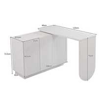 Desk, L-Shaped Swivel Computer Desk, Office Desk, Vanity, White, 110 Cm - View 9