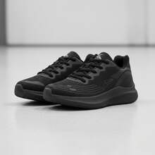 Women's Sneakers: Comfortable And Lightweight For Running And Gym - Black/Black - View 11