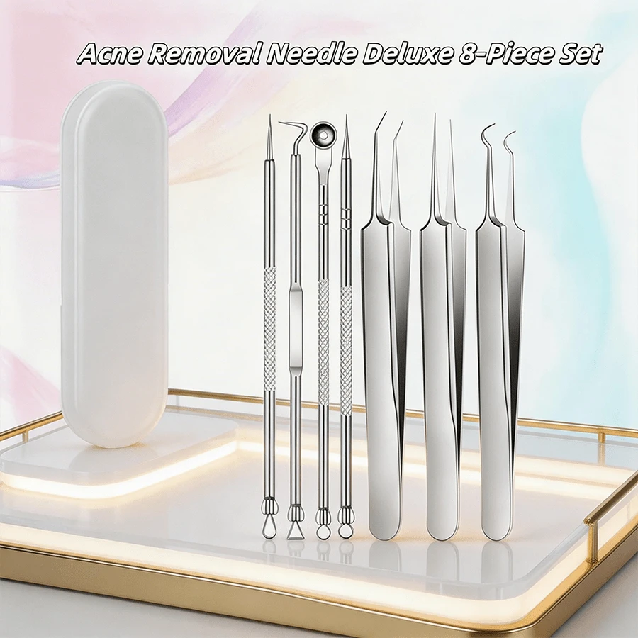 Cell Clip 8pcs, Ultra-Fine Acne Needle Set, Blackhead Clip, Tweezers, Beauty Salon Special Picking, Acne Scraping And Closing Tools, Stainless Steel Tweezers