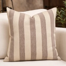 1 Vỏ gối trang trí họa tiết sọc Chenille, Gối trang trí nhà phong cách Bohemian trừu tượng hiện đại mềm mại cho ghế sofa, phòng ngủ, phòng khách, mọi mùa, cũng thích hợp làm quà tặng - Màu Khaki - Xem 21