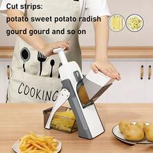 Adjustable Manual Potato And Vegetable Slicer, Ergonomic Kitchen Tool, Cuts Uniform Thin Slices Without Electricity, Durable Polypropylene Material, Gray, Kitchen Slicing Tool | Efficient Slicer | Practical Kitchen Gadget, Vegetable Slicer And Chopper - Multicolor - View 7