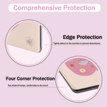 Pastel Pink Cartoon Case For Kindle Paperwhite 1-6/11th Gen - Clear Acrylic Back, Smart Auto Wake/Sleep, E-Reader Cover - Pink - View 3