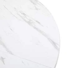 Dining Chair Set (5 Pieces), Dining Chair Set With 4 Chairs, Kitchen Dining Chair Set, Round Dining Table 100 Cm Diameter, Black Metal Table Legs, White MDF Tabletop, Dark Grey Velvet Dining Chair - Dark Grey - View 5