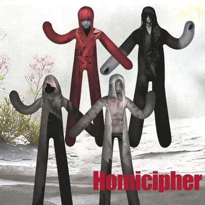 30cm New Concentric Circle Textured Crawling Red Umbrella Man Silver Hair Abstract Mannequin Metal Wire Doll With Detachable Limbs