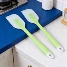 Premium Silicone Spatula Set, 450°F Heat Resistant Flexible Turner, Non-Stick Kitchen Utensil, Seamless Easy Clean Scraper For Baking/Cooking, Dishwasher (Pink/Lime/Mint Blue)[2/4 Packs] - Lime Green - View 5