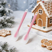 Small Silicone Spatula 8.2 Inch, 450°F Heat Resistant Flexible Scraper, Non-Stick Mini Turner For Precise Baking/Spreading/Mixing, Dishwasher Kitchen Tool (Pink/Lime/Mint Blue)[2/4 Packs] - Baby Blue - View 6