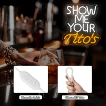 1PC Show Me Your Titos Neon Sign Merchandise Neon Led Sign Bar Neon Sign For Man Cave Dimmable Neon Light Up Sign For Beer Bar Pub Business Club Party Bistro Garage Gift - Multi-color light - View 5