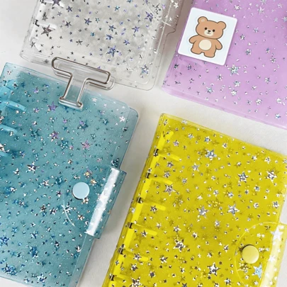 A7 Size Portable Transparent Sticker Photo Album, Photo Storage Sleeve, Scrapbook, Budget Planner, Diary, Notebook, Office Stationery Notepad