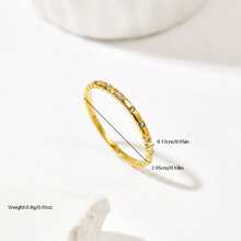 1枚经典简约水钻不锈钢戒指，蝴蝶和仿珍珠开口戒指 - 金色 - 查看 9