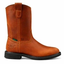 Botas De Trabajo, Botas Vaqueras, Botas Ganaderas, Botas para Establo, Botas Western, Botas para el campo, Botas Goodyear Welt, Botas Cocido Welt, Botas Rudas - Naranja - Ver 1