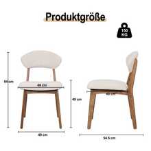 Rubert Walnut/Beige Wood Chairs, Set Of Two, Disassembled, Small Package Size - 米色 - 查看 2