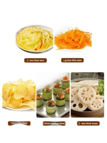 New Upgraded Multi-Function Vegetable Chopper Mandoline Slicer Set - Manual Food Chopper/Grinder With Container, Handheld Onion Chopper With Interchangeable Blades, ABS Plastic Kitchen Tool, Suitable For Home Use - White - View 6