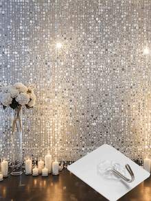 Bộ sequin màu xám bạc, phụ kiện cưới lấp lánh mộng mơ, đồ trang trí treo bằng PVC dùng làm phông nền cổng cưới, rèm ngăn phòng, phù hợp cho các bữa tiệc và lễ kỷ niệm tại nhà, chất liệu bền nhẹ. - nhiều màu - Xem 10