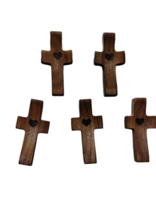 5 Stück Holz Kreuz Daumenringe, andächtige Accessoires für den täglichen Gebrauch, Geschenke, Bestseller, beliebter Artikel - Einheitsgröße - Übersicht 12