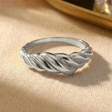 S925 Sterling Silver 18K Gold Plated Geometric Twisted Ring, Minimalist Style For Daily Wear - Twist Ring - View 16