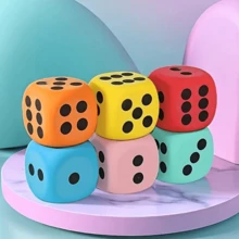 1pc Extra Large Rounded Corner Dice 8cm/3.15inch, EVA Grinded Colorful Funny Dice Toy, Suitable For Party Favors - Multicolor - View 3