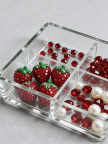 20颗红色草莓樱桃粘土水钻DIY首饰制作材料，可用于制作耳环、手链、项链 - 紅色-草莓 - 查看 5