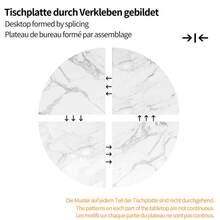 Dining Chair Set (5 Pieces), Dining Chair Set With 4 Chairs, Modern Kitchen Dining Chair Set, Round Table Diameter 100 Cm, Black Table Legs, White Marble Tabletop, Grey Velvet Dining Chair - Grey - View 2