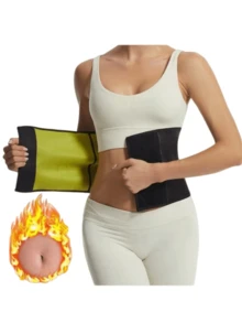 1pc Women's Waist Trainer Sweat Belt, Yoga Waist Cincher, Sports Waist Support Band, Sauna Sweat Wrap For Abdomen - Yellow - View 1