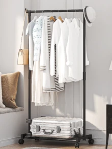 1pc 4-Tier Foldable Drying Rack With 4 Wheels, Stainless Steel Material, Easy Assembly, Suitable For Indoor And Outdoor Drying Of Bedding And Clothes - Multicolor - View 8