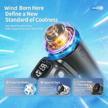 W&O 2026 Portable Fan, Handheld Fan, Neck Fan,Mini Fan,With Makeup Mirror,5000mAh 13H Long Lasting, 199 Speed Adjustable, LED Flashlight & SOS Light,Flashlight, Type-C Rechargeable, Ultra Quiet Mini Fan For Camping, Outdoor, Work, Travel, Dorm, Truck, Gift - White - View 4