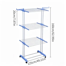 1个多功能可折叠晾衣架，X型晾衣架，塑料/金属材质，小巧紧凑，适合阳台和室内使用，无需安装 - 彩色 - 查看 7
