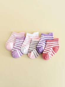 6 đôi tất chống trượt cho trẻ mới biết đi, tất cổ thấp cho bé Unisex - Nhiều màu - Xem 5