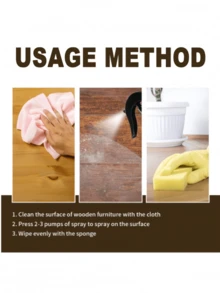 家具蜂蜡喷雾，家具及地板护理抛光剂，防水、防裂、划痕修复喷雾 - 均碼 - 查看 4