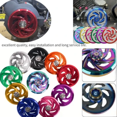 1 pieza Cubierta decorativa de ventilador de aleación de aluminio universal para motocicleta, nueva cubierta protectora con estilo, accesorio decorativo de ventilador práctico y estético, cubierta de ventilador de motocicleta de aluminio colorida | Ajuste universal, mejora el flujo de aire y la temperatura del motor