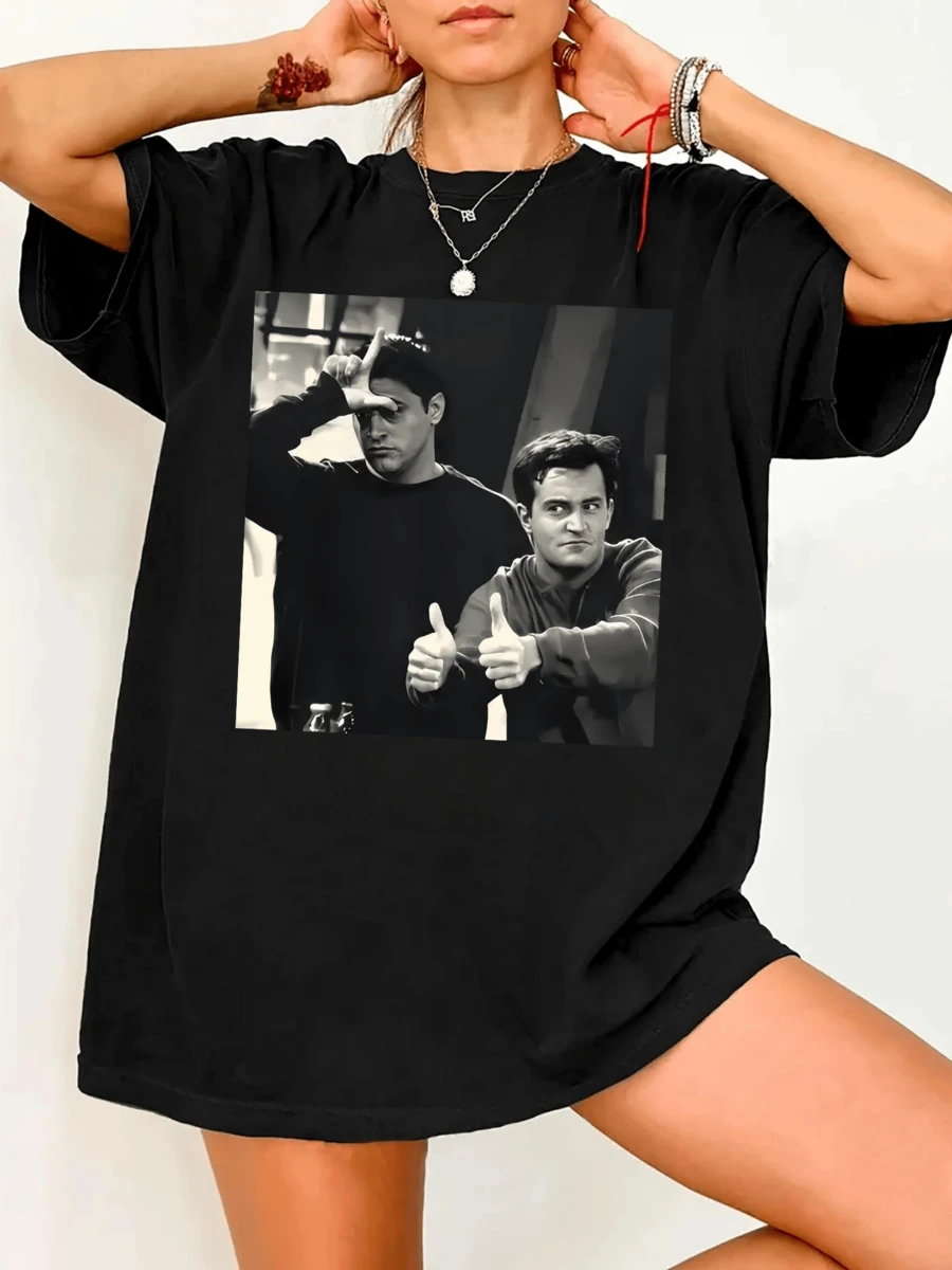Men's Graphic T-Shirt, Inspired By Chandler Bing's Friends Series - Black - View 1