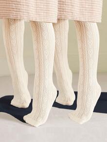 1/2 đôi quần legging trẻ em màu be, trang trí hình trái tim đáng yêu, mỏng nhẹ, thoáng khí, chống xước, đa năng, kiểu dáng cổ điển, mềm mại, thoải mái, thích hợp làm quà sinh nhật/hoạt động trường học/du lịch/mặc hàng ngày/ngày lễ tình nhân. - Màu be - Xem 11