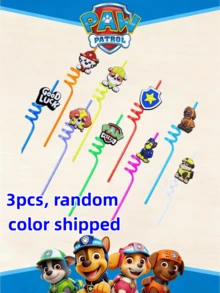 1 cái/3 cái ống hút thủy tinh trong suốt, dẻo, họa tiết hoạt hình Paw Patrol, thích hợp cho sữa lắc, trà sữa trân châu, nước ép, cocktail, đồ uống lạnh, đồ dùng cho tiệc tùng. Ống hút thủy tinh dẻo hình chú chó hoạt hình dễ thương, nhiều màu sắc, dùng một lần, thích hợp cho trường học/mùa hè, quà tặng tốt nghiệp. Giao hàng ngẫu nhiên. - Nhiều màu - Xem 10