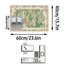 1件现代创意油画田园风格 - 清新自然风景，花草树木，柔软仿羊毛地毯，适用于浴室、厨房、玄关、走廊、床边、客厅、卧室，可机洗，家居装饰 - 彩色 - 查看 17