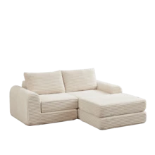 Sofas & Couches - Beige + Corduroy + 2 Seat + Modern - View 8