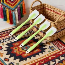 [2/4 Packs]Heat Resistant Silicone Spatula 450°F, Non-Stick Flexible Turner, Good Grip Kitchen Scraper, Seamless Baking/Cooking Utensil, Dishwasher (Blue/Lime) - Baby Blue - View 2