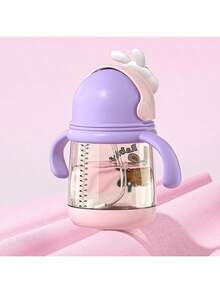 12盎司/360毫升婴儿幼儿大容量吸管杯，带手柄和挂绳 - 彩色 - 查看 3