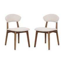 Rubert Walnut/Beige Wood Chairs, Set Of Two, Disassembled, Small Package Size - 米色 - 查看 6