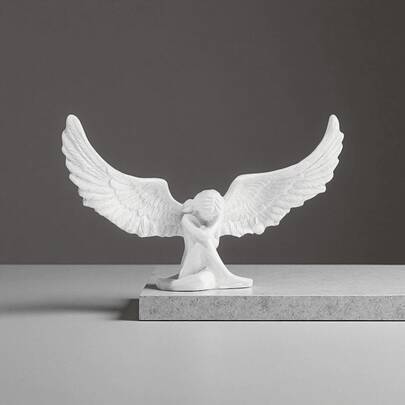 1pc Elegant Redemption Angel Statue, High-End Home Decor Accent Piece For Living Room, Entryway, Bedroom Ambiance