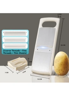 New Upgraded Multi-Function Vegetable Chopper Mandoline Slicer Set - Manual Food Chopper/Grinder With Container, Handheld Onion Chopper With Interchangeable Blades, ABS Plastic Kitchen Tool, Suitable For Home Use - White - View 14