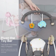Foldable Portable Baby Swing For Newborns & Infants Easy To Fold For Newborns And Infants Boys And Girls 0-12 Months, Lightweight Infant Swing With 5-Point Harness,Newborn Swing For Infants Supports Up To 20 Lbs, Indoor & Outdoor Use, Ideal For Halloween & Christmas - Grey - View 5