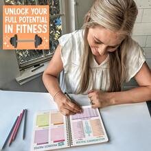 Fitness Journal For Women - Workout Journal For Women, Food And Fitness Journals, Undated Workout Log Book Planner, Exercise And Gym Journals, Exercise Planner Weight Loss Tracker - Blue - 查看 5