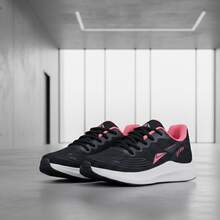 Women's Sneakers: Comfortable And Lightweight For Running And Gym - Black/Pink - View 4