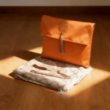 70*110厘米便携式丝绸祈祷垫套装，含收纳袋，旅行毯套装 - 1PC - 查看 5