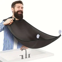 1pc Men's Beard Bib, Made Of Anti-Stick Material, Suitable For Shaping And Trimming, Fits All Sizes - Multicolor - View 4