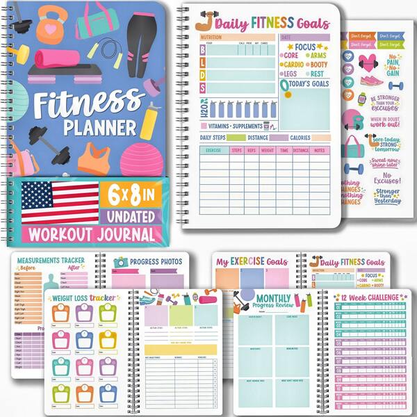 Fitness Journal For Women - Workout Journal For Women, Food And Fitness Journals, Undated Workout Log Book Planner, Exercise And Gym Journals, Exercise Planner Weight Loss Tracker