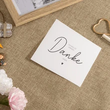 50pcs German "Danke" Thank You Cards, 6 Designs With Heart Accents, Appreciation Notes Suitable For Weddings, Birthdays, Thanksgiving And All Occasions, High-Quality Card Paper For German-Speaking Friends And Family - 50 قطعة من القلوب السوداء الصغيرة - مشاهدة 3