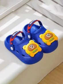 Toddler Breathable Cartoon Beach Sandals, Lightweight Soft Bottom Indoor/Outdoor Non-Slip Slippers For Baby Girls & Boys 1-3 Years Old - Blue - View 3