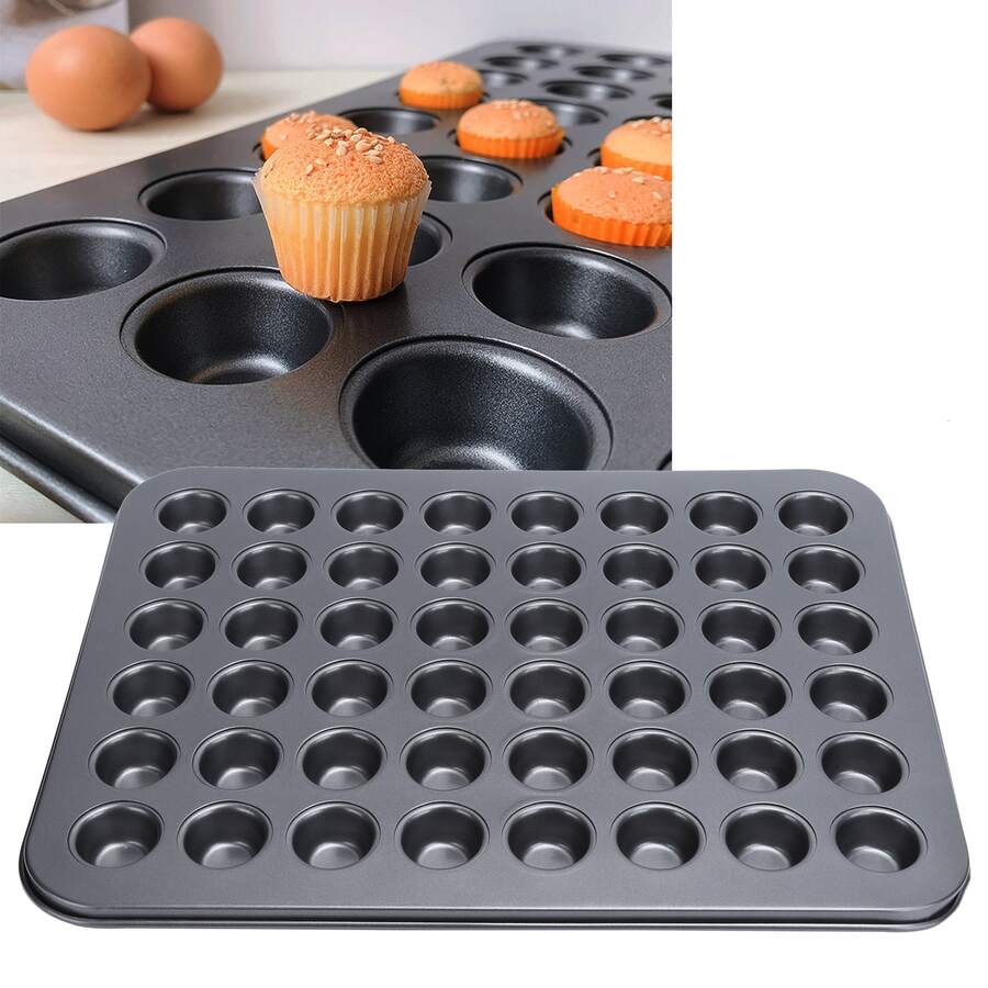48Cup NonStick Mini Round Cupcake Pan Tray Baking Mould Bakeware Cooking Accessory - Multicolor - View 1